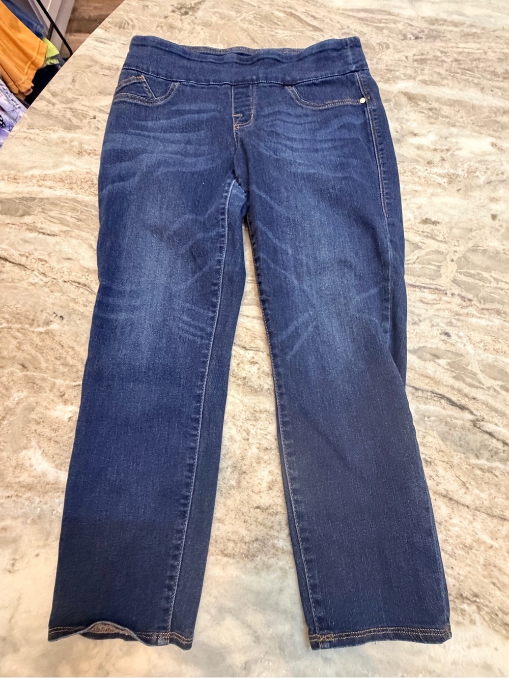 Rock & Republic Denim Rx Fever Crop Pull-On Jeans 12M Dark Wash Stretch